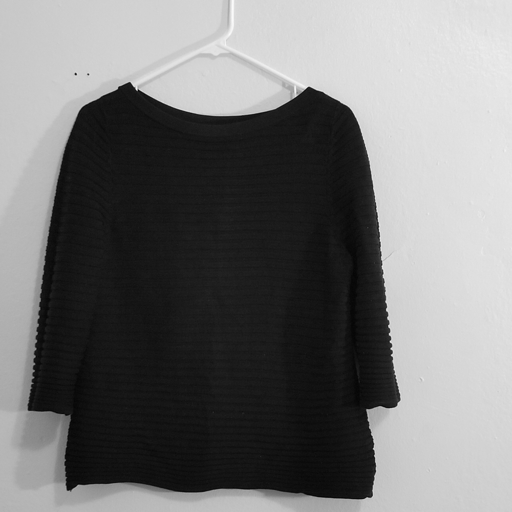 Cos Ribbed Knit Black Sweater Size S